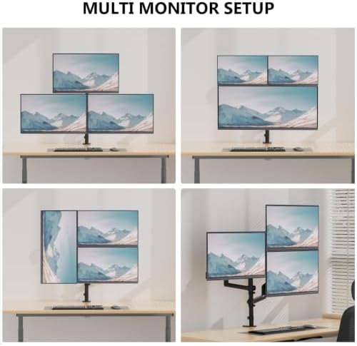 WALI Stacked Triple Monitor Mount for 13-34 inch Screens, 19.8 lbs per Arm - Image 4
