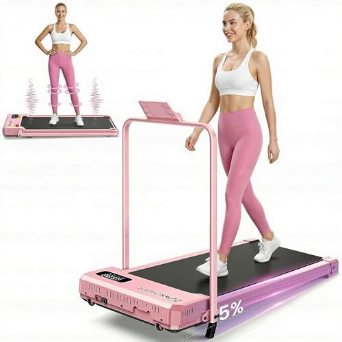Small Walking Pad with Incline - Under Desk Treadmill with Vibration Plate by JUDVX