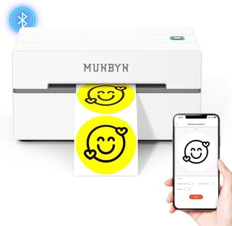 MUNBYN Bluetooth Thermal Label Printer, Wireless 4x6 Shipping Label Printer by MUNBYN