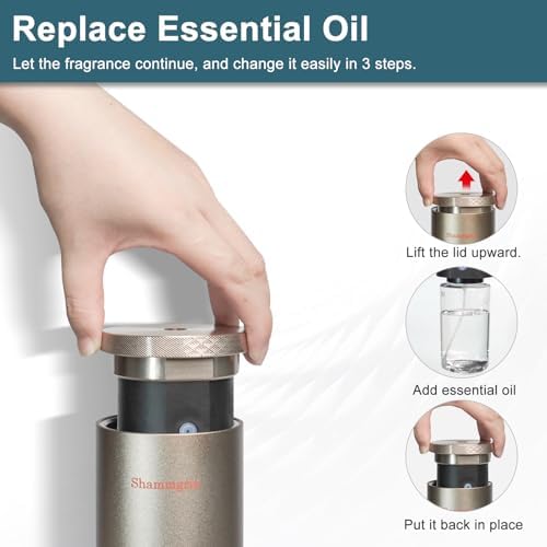 Waterless Hotel Scent Diffuser Waterless Essential Oil Aromatherapy Diffuser with Timer, 1500 Sq Ft Coverage Fit for Home, Office, Large Space, Bedroom & Spa-Champagne - Image 6