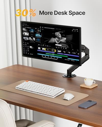 monTEK Single Monitor Arm, 17–32" Screen, Full Motion Adjustment,20 lbs - Image 5
