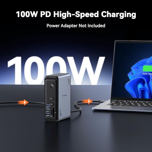 TobenONE 19-in-1 Laptop Docking Station Dual Monitor,10 USB C/A,2×4K HDMI - Image 5
