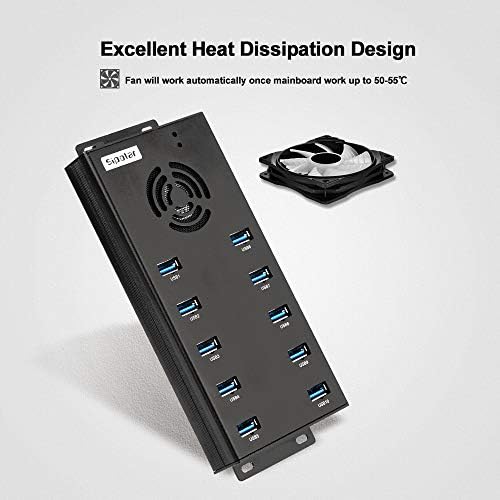 A-423 10-Port USB 3.0 Hub, 120W, 2.1A/Port, 5Gbps Charge & Sync - Image 3