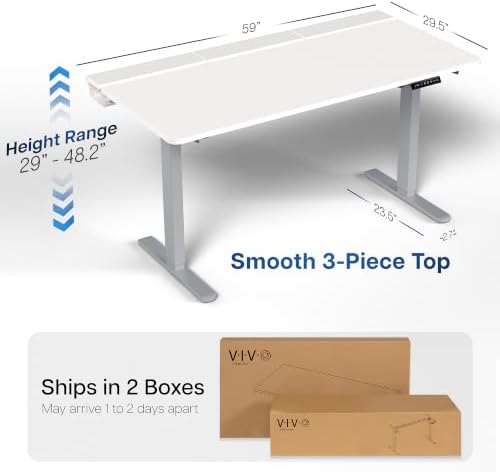 VIVO White 60 x 30 in Standing Desk, DESK-KIT-1G6-P3W - Image 3