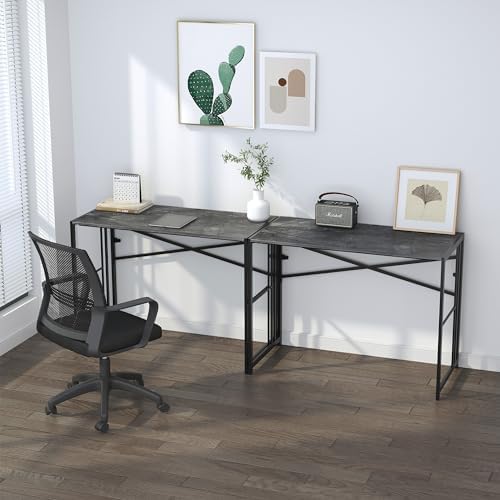 Lutown-Teen Folding Desk 40 inch No Assembly Required, Grey - Image 6