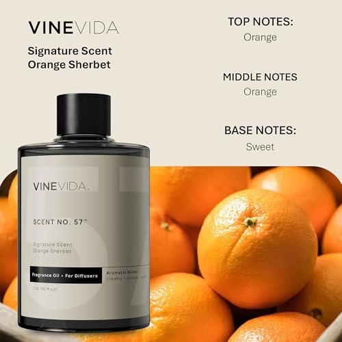 VINEVIDA [16 Fl Oz] Orange Sherbet Fragrance Oil for Cold Air Diffusers, Essential Oils for Diffuser Oil Refill & Air Freshener Room Spray - Image 2