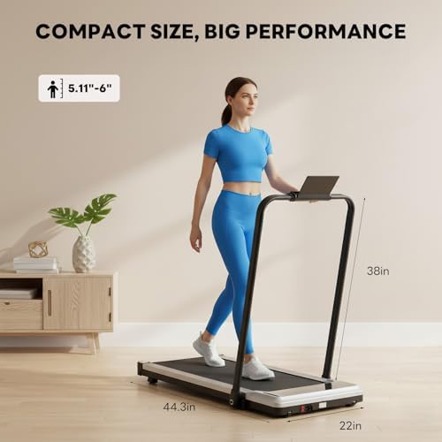 Sweetcrispy Walking Pad Treadmill for Home Office, Compact Quite Under-Desk Treadmills with Adjustable Speed and Remote Control, Portable & Slim Design for Workouts Fitness - Image 2