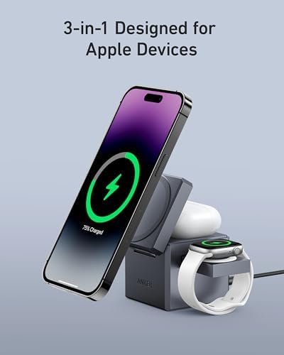 Anker 3-in-1 Cube MagSafe Compatible 15W Foldable Charging Station - Image 3
