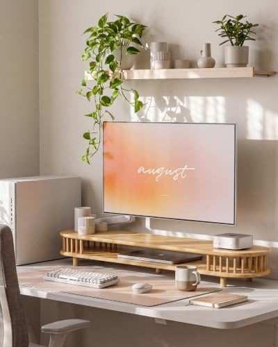 42 Inch Curved Dual Monitor Stand Riser with Spindle Rods - Image 2