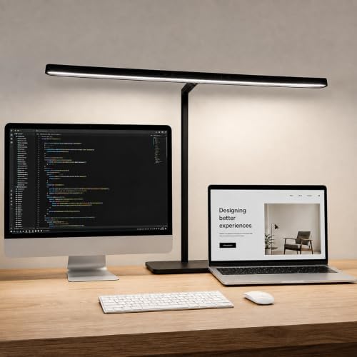 LED Desk Lamp for Home Office,Eye-Caring 18W Touch Desk Light,Black by PirxxiyLighting