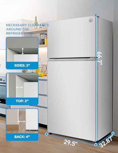 Commercial Cool 20 Cu. Ft. Top Mount Refrigerator with Freezer, 2-Door Refrigerator with Top Freezer and Adjustable Temperature Control, Ice Maker Ready, Energy Star Certified, White - Image 6