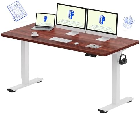 FLEXISPOT EN1 60"x24" One-Piece Standing Desk, Mahogany by Unknown