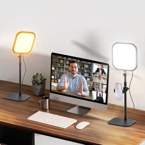 NEEWER Basics 2 Pack 10.8" Video Conference Lighting with Desk Stands/Phone Holders, 15W Bi Color Edge Lit Full Screen Light CRI95+ for Computer Laptop Webcam Zoom Calls Streaming Recording, L220 by Neewer