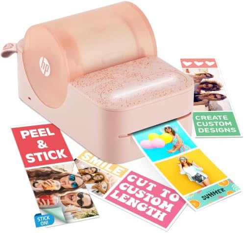 HP Sprocket Panorama Instant Color Label & Smartphone Photo Printer - Portable - Personalize Prints 2” x .5”- 9” on Zink Sticky-Back Photos - Create Photobooth Strips & Custom Designs in App - Pink by HP