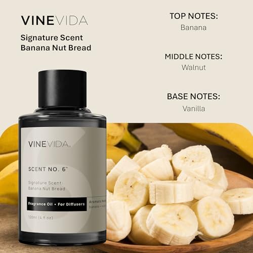 VINEVIDA [4 Fl Oz] Banana Nut Bread Fragrance Oil for Cold Air Diffusers, Essential Oils for Diffuser Oil Refill & Air Freshener Room Spray - Image 2