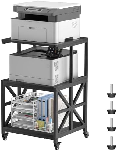 GreenForest Printer Stand with Lockable Wheels, Heavy Duty Printer Table by GreenForest
