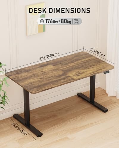 48" Large Electric Standing Desk Adjustable Height for Home Office - Image 3