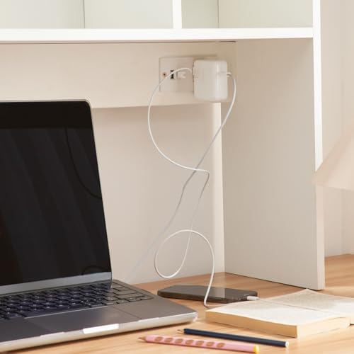 The College Cube Dorm Desk Bookshelf with Outlet - White - Image 3