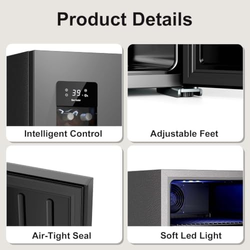 Antarctic Star Auto Defrost Beverage Refrigerator, 130 Can Mini Fridge with Glass Door &Adjustable Shelves, 21-50°F Temp Control,Beverage Cooler for Soda, Beer, Wine, Home Bar, Office, 3.2 Cu.Ft - Image 7