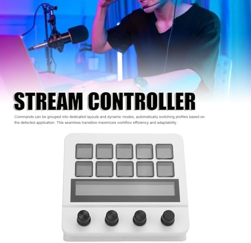Stream Controller, Stream Control Deck with 10 Macro Keys, Customizable Visual Keyboard Trigger Actions in Apps Software for PC, LCD Buttons Studio Control Deck Keypad - Image 2
