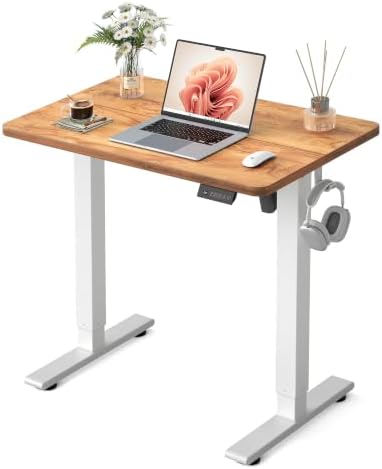FEZIBO Standing Desk 32 × 19 Inch Electric Height Adjustable, Light Rustic by FEZIBO