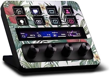 MightySkins Glossy Glitter Skin Compatible with Elgato Stream Deck + - Tropical Hibiscus | Protective, Durable High-Gloss Glitter Finish | Easy to Apply, Remove, and Change Styles | Made in The USA by MIGHTY+SKINS