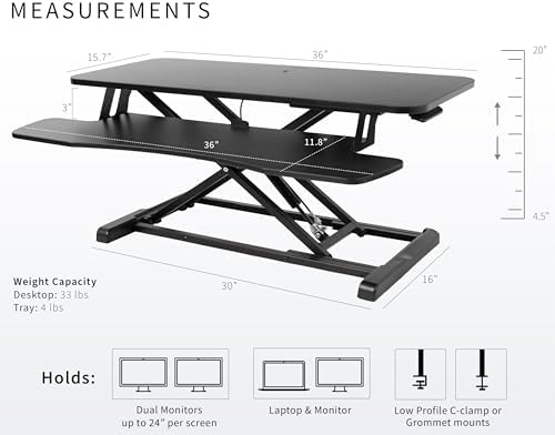VIVO Black 36 in Standing Desk Converter, DESK-V036KB - Image 3