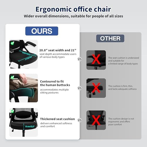 Ergonomic Office Chair Desk Chair with Adjustable Lumbar Support - Image 5
