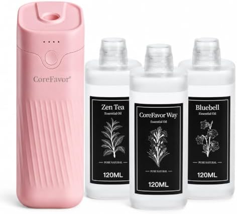 Waterless Essential Oil Diffuser with 3x120ml Oil by CoreFavor