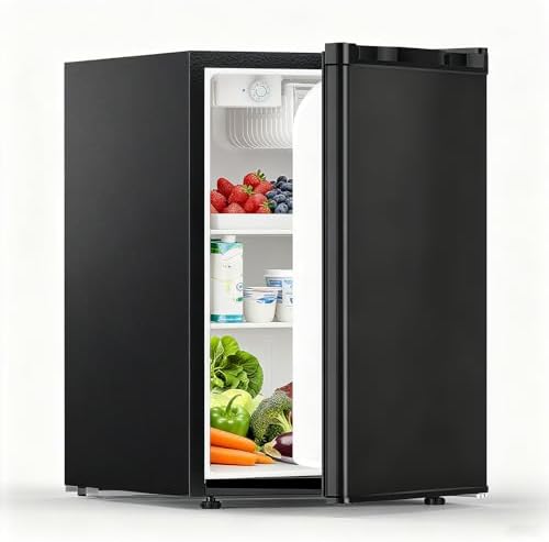 COWSAR 2.6 Cu.Ft Mini Fridge with Freezer for Bedroom Dorm, Black by COWSAR
