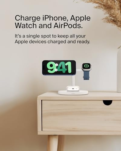 Belkin Qi2 15W Wireless Charging Station, 3 in 1 iPhone Charger - Image 2