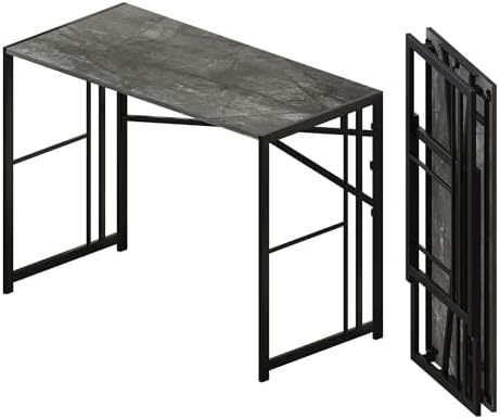 Lutown-Teen Folding Desk 40 inch No Assembly Required, Grey by Lutown-TeenHome