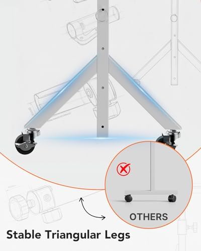ErGear Small Standing Desk Adjustable Height, 6 Height Settings Up to 46.5″, Walking Pad Desk with Triangular Leg Design, Smooth Mobility with Lockable Wheels, Standing Desk for Walking Pad - Image 5