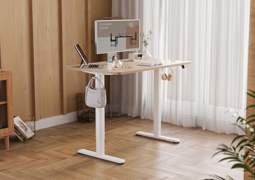 Claiks Electric Height Adjustable Standing Desk, 35x20 Inch, Nature - Image 2