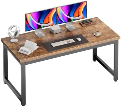PRAISUN 47.2 x 19.7 Inch Computer Desk, 0.95'' Thicker, Duty, Rustic Brown by PRAISUN