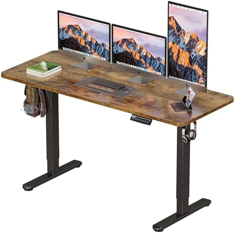 BIZUM Electric Standing Desk 60 x 24 Inch Computer Desk-Gaming Desk Rustic Brown Home Office Desks Height Adjustable Memory Stand Up Computer Workstation by Unknown