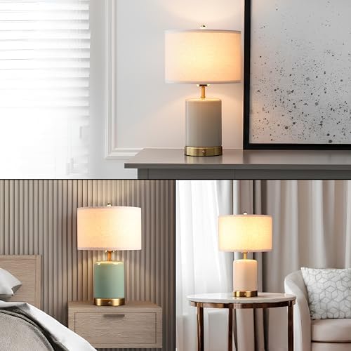 O’Bright Dune - Battery Powered Table Lamp, Rechargeable Cordless Ceramic Lamp, Full-Size 19.5 Inch Height, Dimmable, Smart Safety Protection, Type-C Fast Charging, LED Bulb Included, Sage Green - Image 6