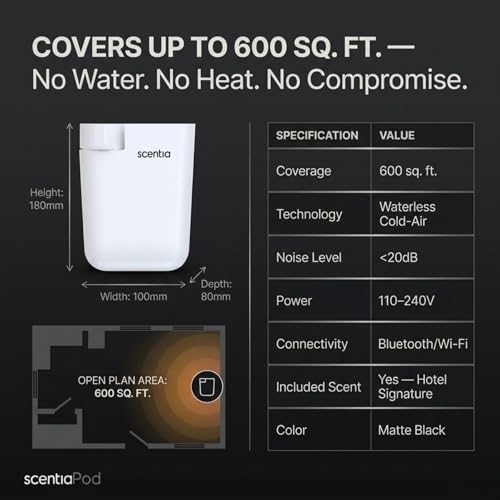 Waterless Plug-in Cold-Air Scent Diffuser with App Control, 600 Sq. Ft - Image 2