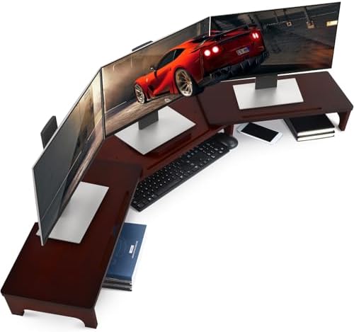 Nnewvante Bamboo Monitor Riser, 60 inch Upgrade Height Large TV Riser by Nnewvante