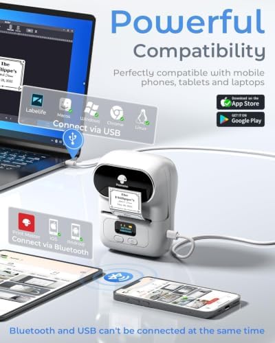 Phomemo M110 Label Printer, Portable Thermal Label Maker with Display - Image 4