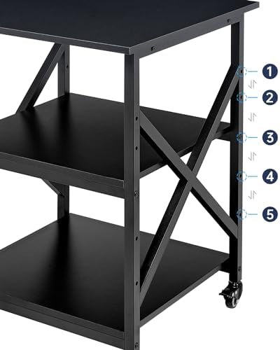 Fannova 23.6"x23.6"x30.1" Large Printer Stand with Adjustable Storage Shelf - Image 5