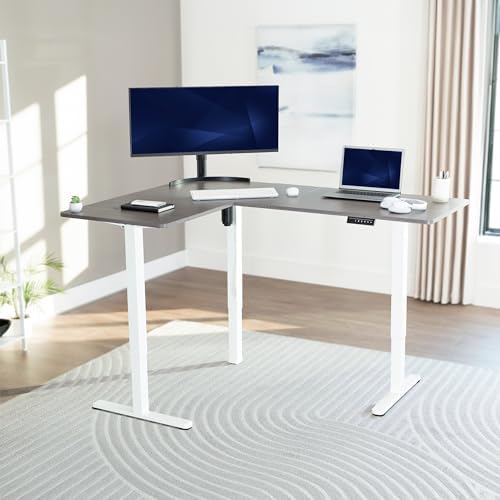 VIVO Dark Gray 63 x 47 in Corner Standing Desk, DESK-E3CTWG-47 - Image 2
