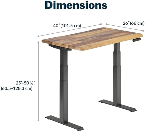 Vari ComfortEdge Electric Standing Desk – 40x26 – Reclaimed Wood/Slate - Image 2