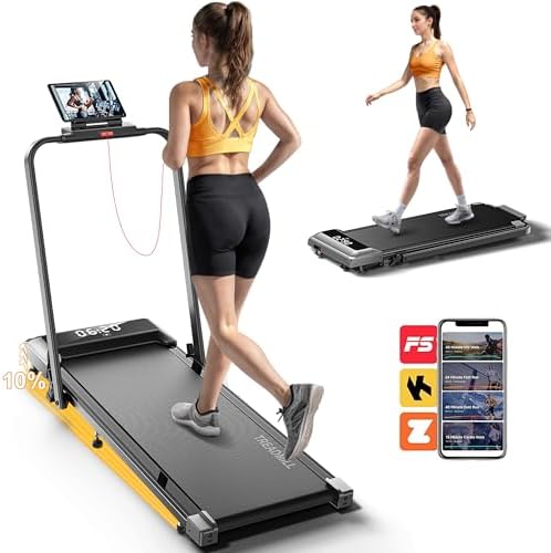 Acezoe Walking Pad Treadmill with Incline, 2 in 1 Foldable Treadmills for Home Small Office, 300lbs Portable Compact Under Desk Treadmill with App, Remote Control and LED Display by AcezoeFitness