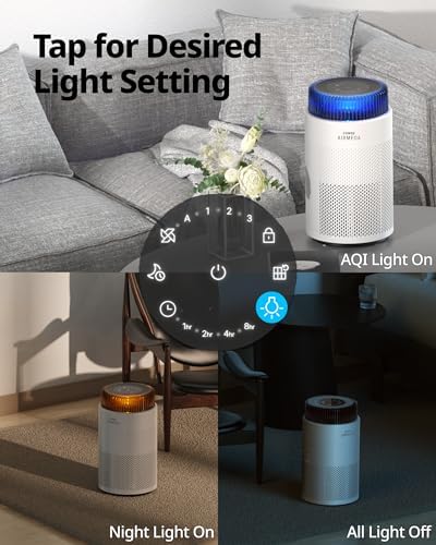 COWAY Air Purifiers for Home up to 810 ft², HEPA and Carbon Filter for Smoke, Allergies, Pet Dander, Odor, AQI Monitor, Auto Mode, Timer, Filter Indicator, Night Light, 2yr Warranty, Airmega 100 White - Image 6