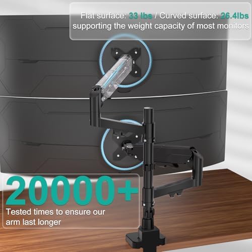 WALI Vertical Dual Monitor Mount for 17-49 inch Curved Screens, up to 33lbs - Image 6