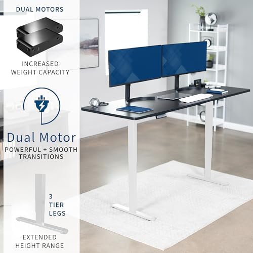 VIVO Black 83 x 30 in Standing Desk, DESK-KIT-2W8B - Image 4
