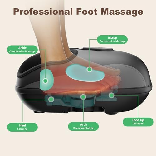Heycool Shiatsu Foot Massager with Heat, Deep Kneading, Compression & Vibration Foot Massager Machine with Remote Control, Fits Size 13 for Home Relaxation, Office Workers & Seniors - Image 3