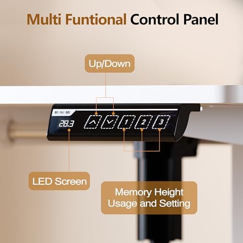 Monomi 55‘’x24 Electric Standing Desk Height Adjustable Sit Stand Up,White - Image 3