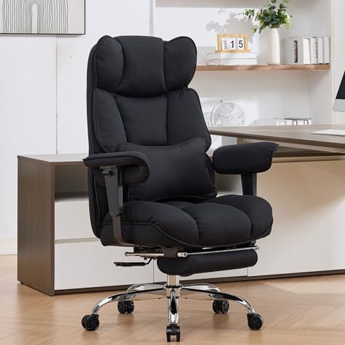 Efomao Executive Office Chair, Mesh Black Fabric Big and Tall Desk Chair by OFFICECHAIR